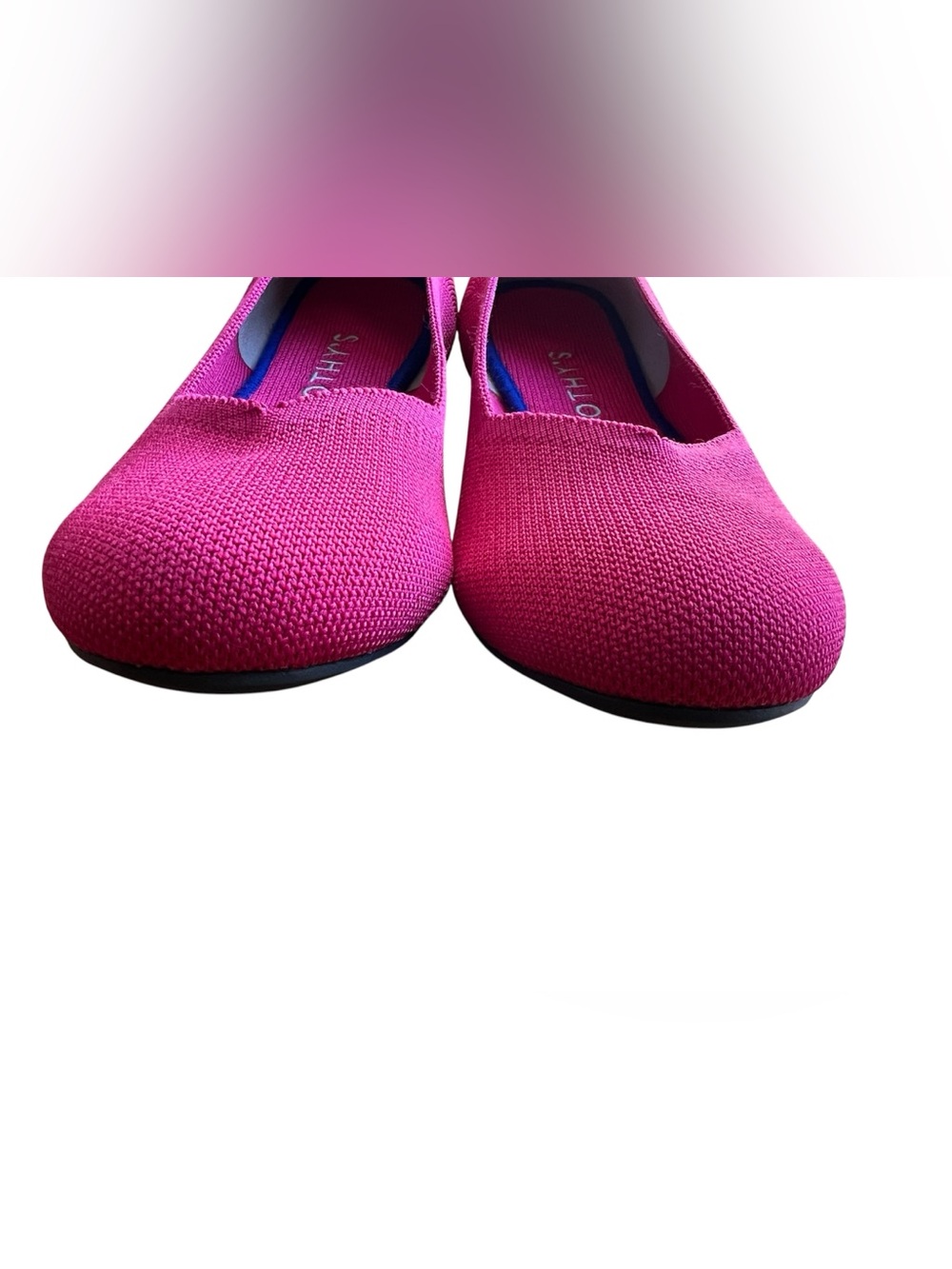 Rothy's The Flat Hot Pink Round Toe Magenta Ballet Flats Women’s 11 Rare Retired - Picture 4 of 13